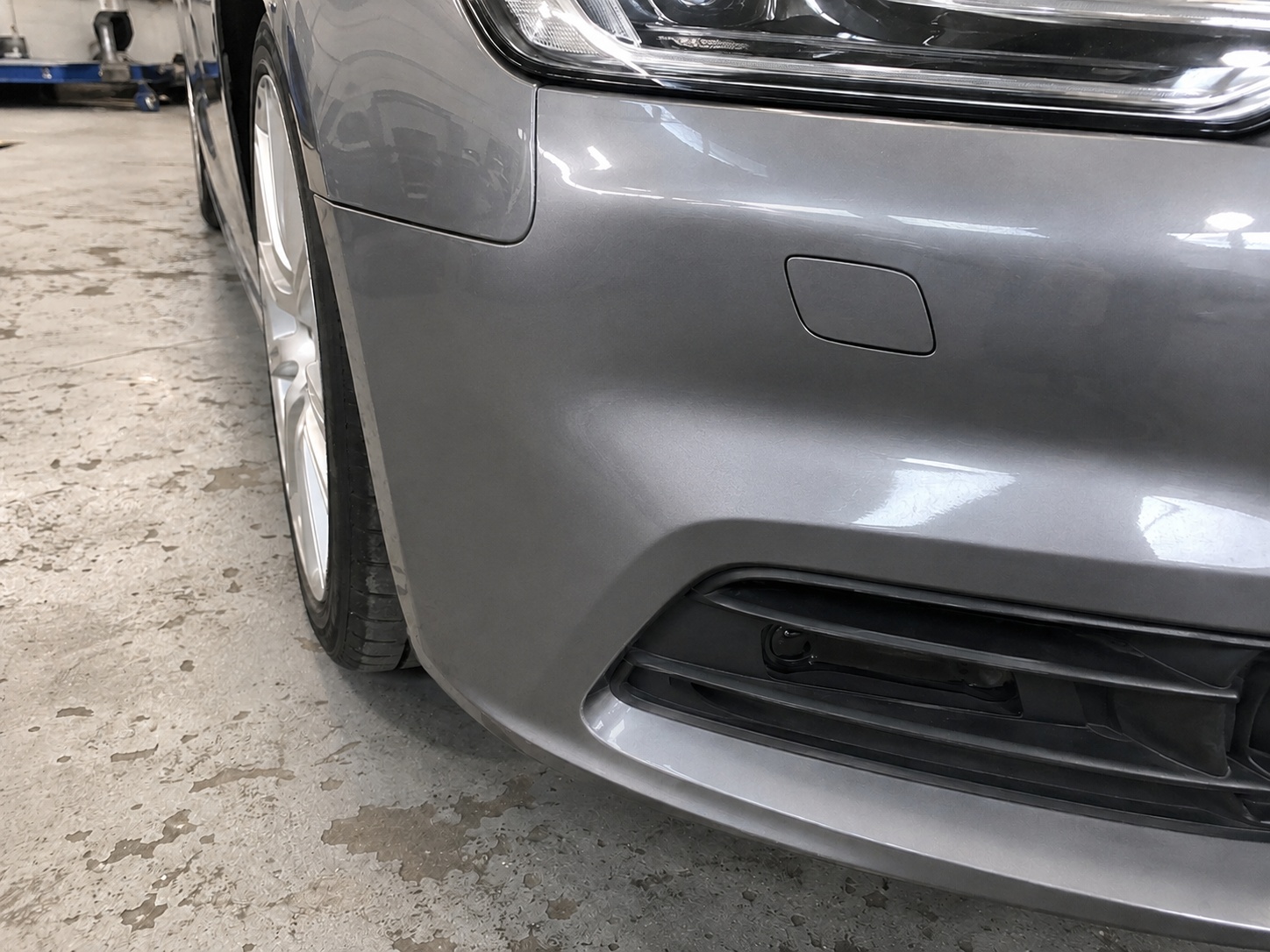 The same bumper after repair and a colour-matched respray at AS No1 Body Work